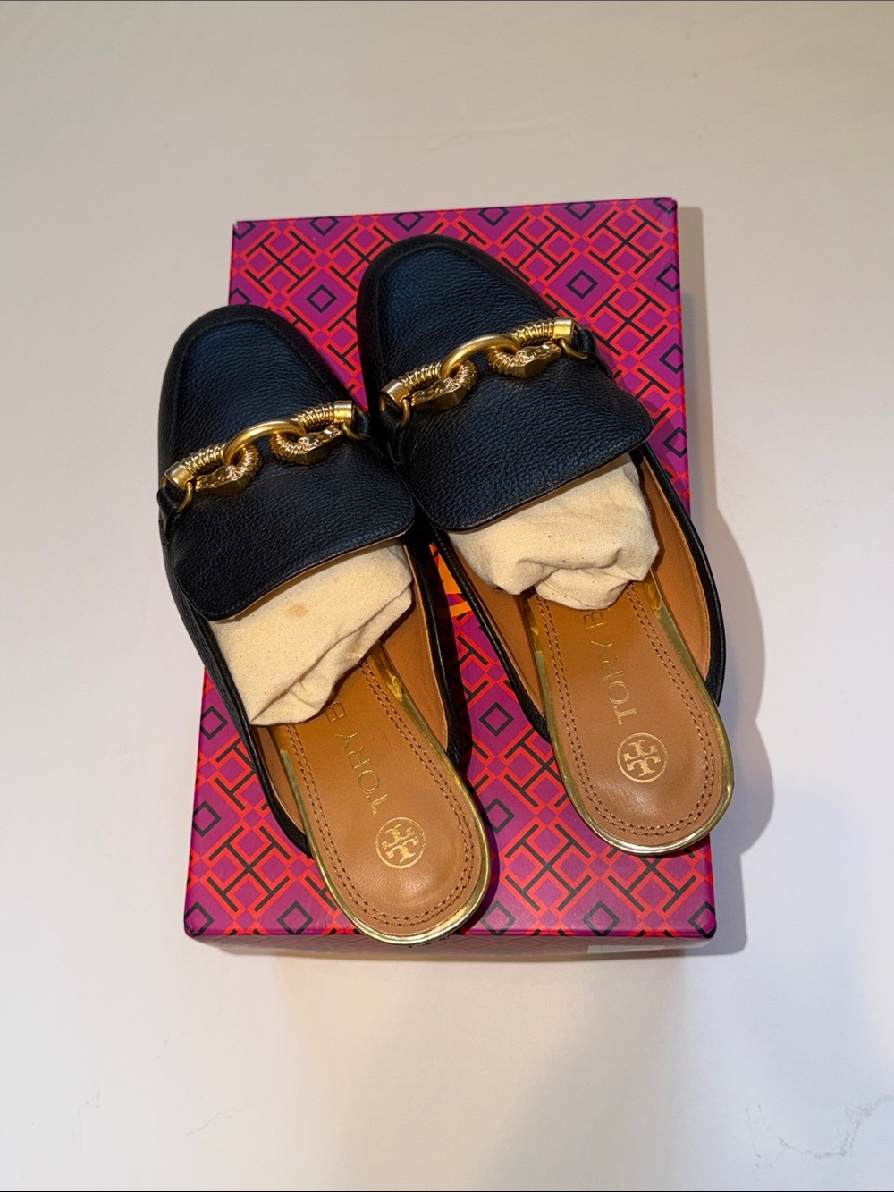 Tory Burch Jessa Backless Loafer Leather Black size 6 - Picture 5 of 12